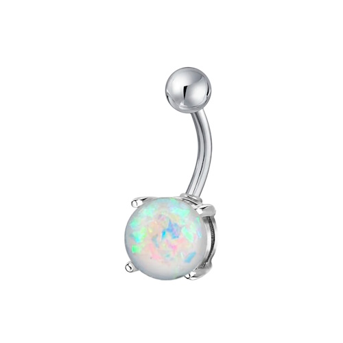 Bananabell Piercing Umbigo Pedra Opala Mescla Redonda Aço 316L